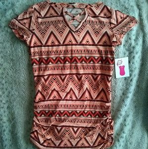 Multi color orange two-way dress